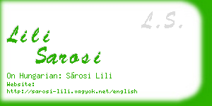 lili sarosi business card